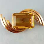 1940s Retro Citrine Brooch