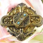 Antique Turquoise Hair Brooch