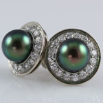 Tahitian Pearl Diamond Earrings