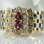 Ruby Diamond Platinum Gold Ring